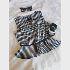 Black and white gingham top
